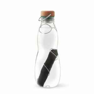 EAU GOOD GLASS - Bouteille en verre 650 ml avec Binchotan - Olive